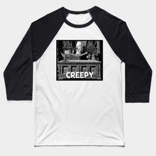 Uncle Creepy B&W Baseball T-Shirt